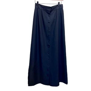 Vintage D’allairds Black Button Down Maxi Skirt